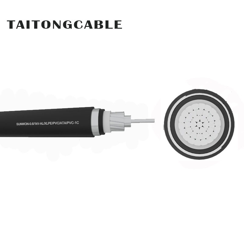 Dây dẫn nhôm bọc thép ATA lõi đơn điện áp thấp Cáp điện vỏ bọc PVC cách điện XLPE